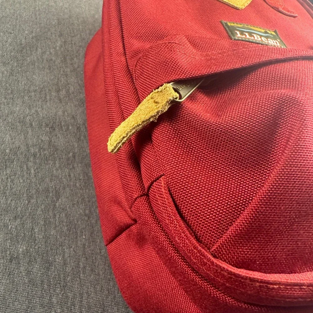 LL Bean Continental Rucksack Red Canvas LUNCHPACK LUNCH Bag Travel Daypack